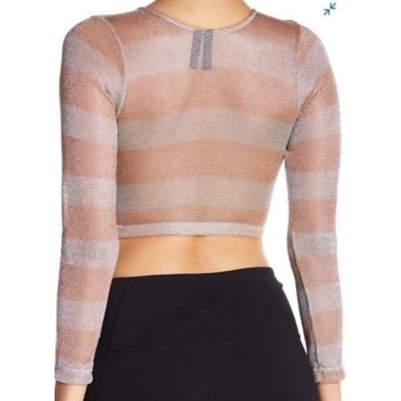 NWT SAM EDELMAN Metallic Crop Top Medium Rose Gold - Picture 2 of 6